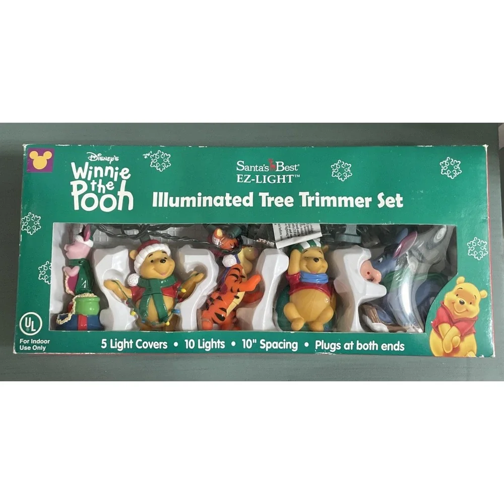 Vintage Disney Winnie the Pooh Tigger Piglet Ez Light Christmas Tree Light Set‎